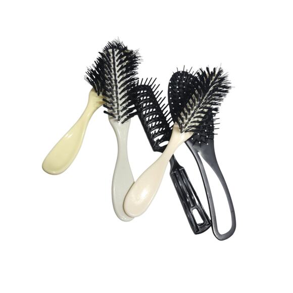 Lot of Vintage Brushes, 2 Detangler Brushes, 3 Nylon Bristle Brush - Picture 1 of 4